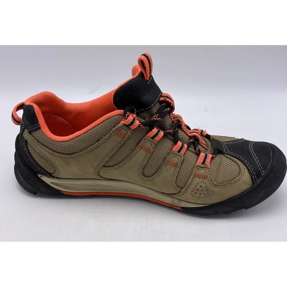 Clarks Shoes Womans 6.5 M Outdoor Ortholite Walking Leather Beige Orange Hiking